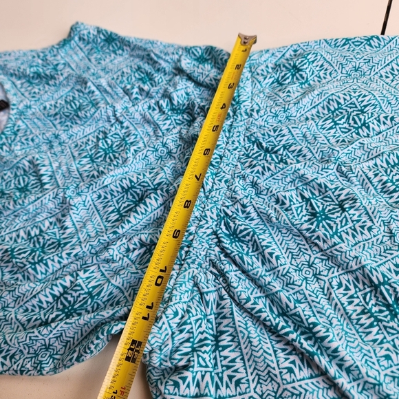 Banana Republic Green White Geo Rayon Tank Top Knee Length Sun Dress Stretch XS - Picture 7 of 13